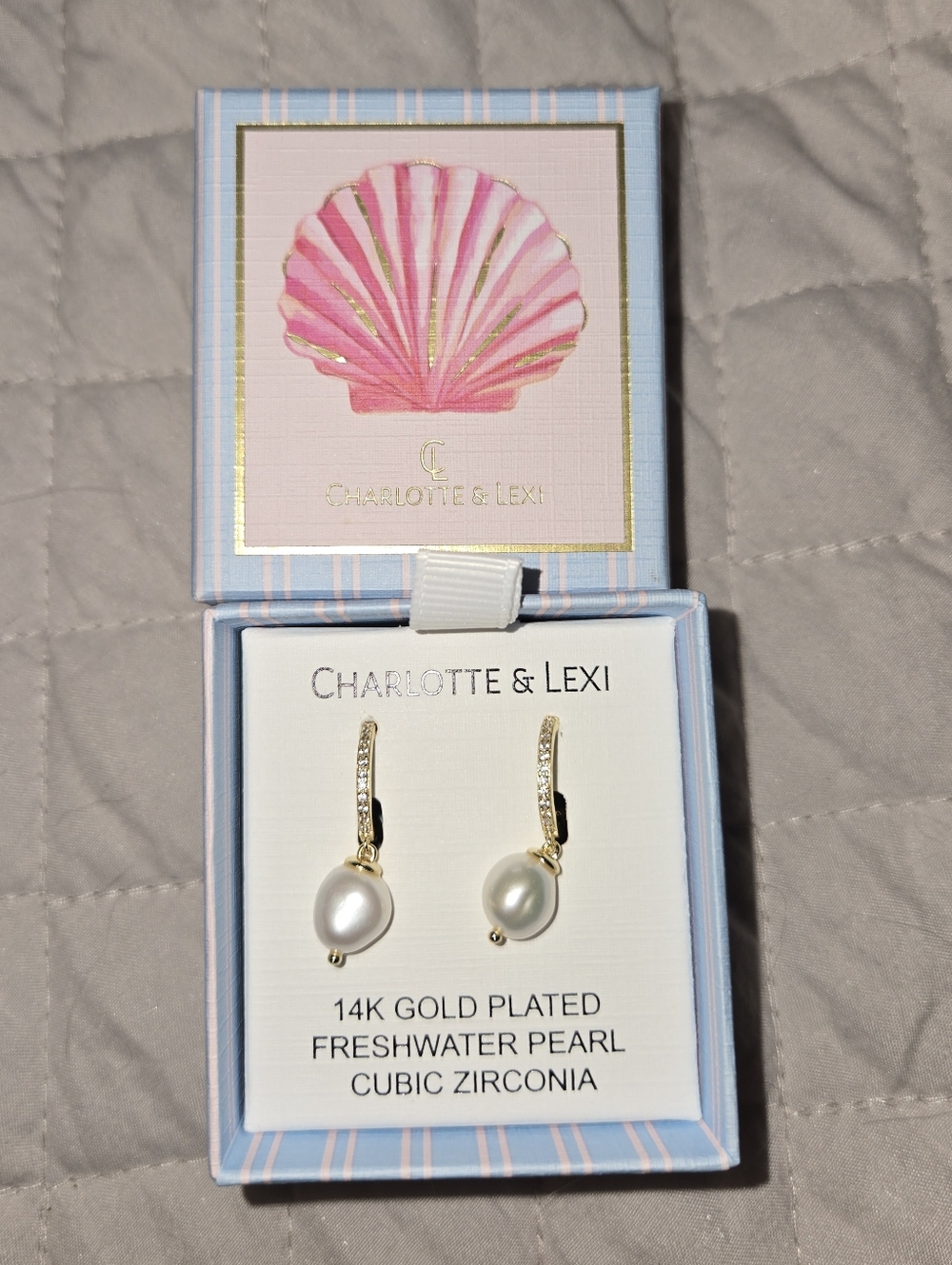 Charlotte & Lexi 14K Gold Plated Freshwater Pearl Drop Earrings - White Pearls
